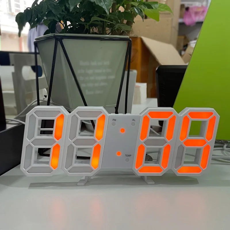 GRIVELO®️ ChronoGlow - LED Mirror Clock with 6 Colors | Modern Aesthetic Desk Clock