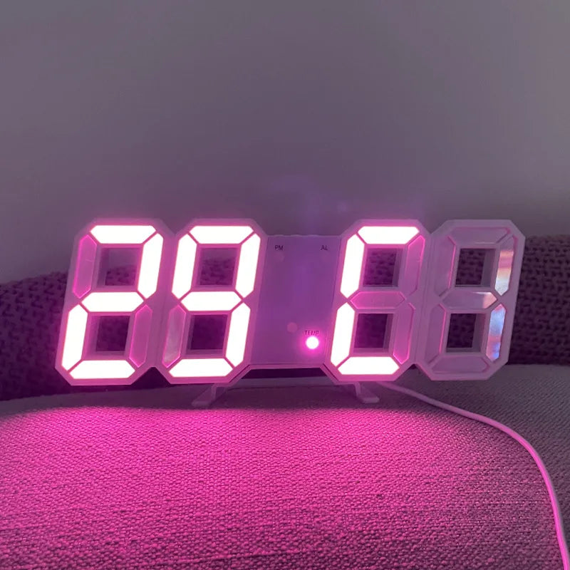 GRIVELO®️ ChronoGlow - LED Mirror Clock with 6 Colors | Modern Aesthetic Desk Clock
