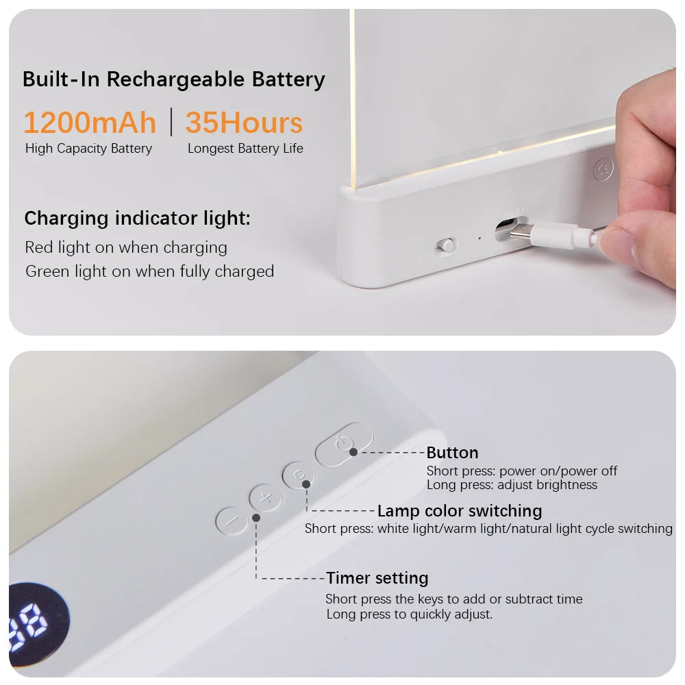 FlatGlow™️ - Ultra-Thin LED Book Light | 3 Colors & Eye Protection