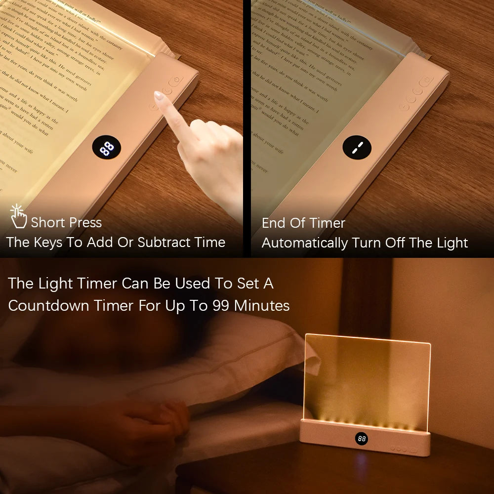 FlatGlow™️ - Ultra-Thin LED Book Light | 3 Colors & Eye Protection
