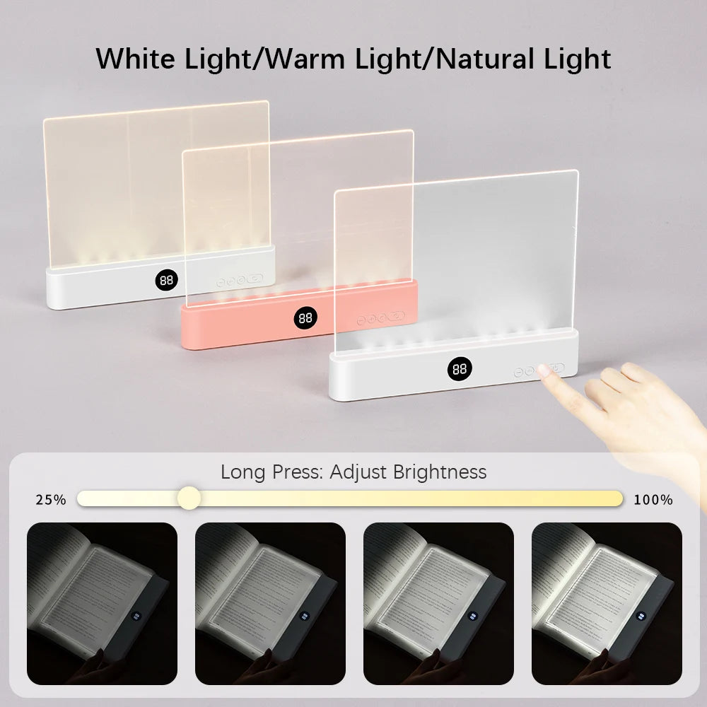FlatGlow™️ - Ultra-Thin LED Book Light | 3 Colors & Eye Protection